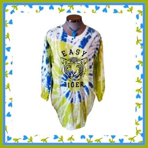 TIGER ☆ GREEN & BLUE TYE DYE ☆ SWEAT DRESS ☆ NWT